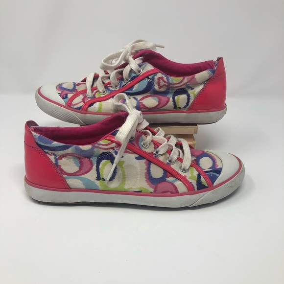 Coach Barrett Multicolored Sneaker Canvas Size 8B - Picture 1 of 9